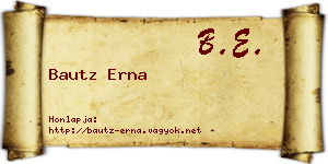 Bautz Erna névjegykártya